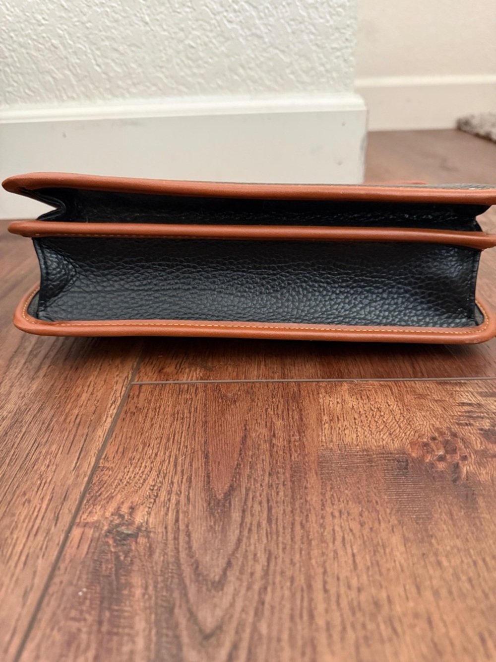Dooney & Bourke Black and Brown Leather Satchel - Picture 5 of 5